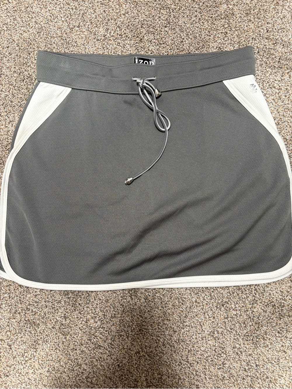 Izod Women's Gray Athletic Skort with White Trim